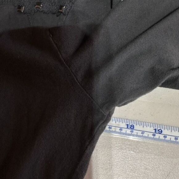 Affliction Women’s Studded Thermal LS T Shirt Cut Out Skeleton Headdress Small - Picture 5 of 8